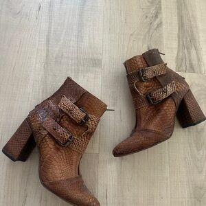 Freebird by Steven Brown Snakeskin Heeled Boots